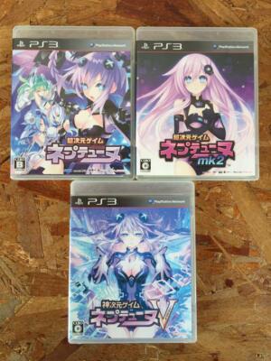 Hyperdimension Neptunia 1 & mk2 & Victory 3Games PlayStation 3 PS3 Japan Tested