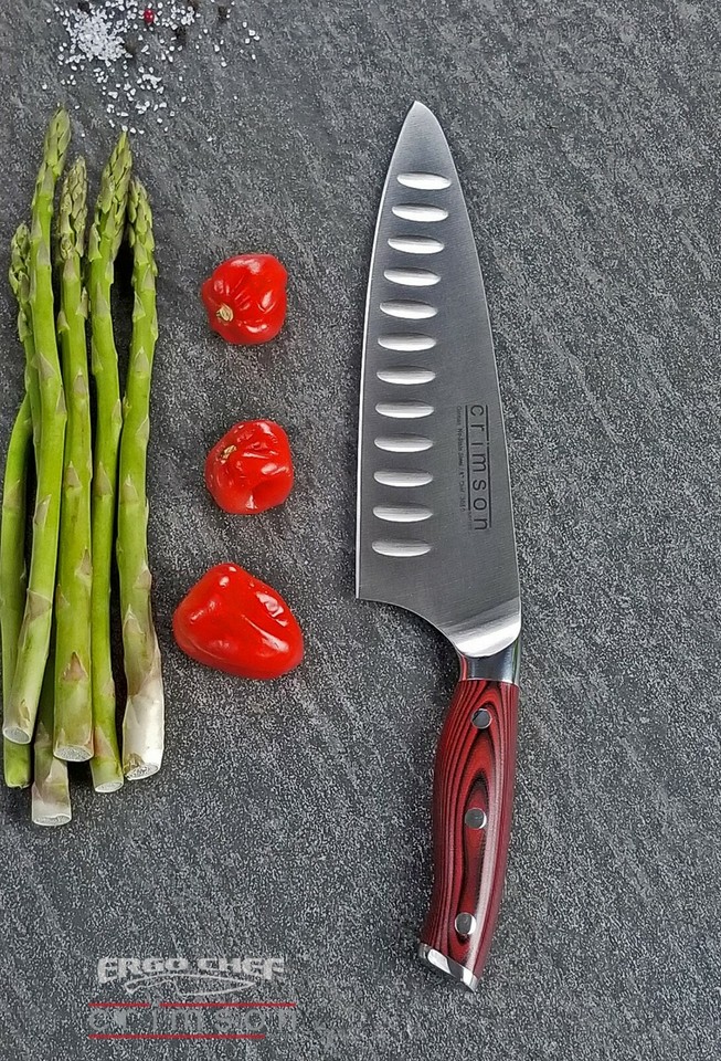 Ergo Chef Crimson Series 8-Inch Carving Knife - German Steel, G10 Handle