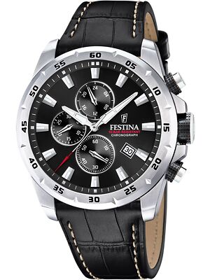 Festina F20692/4 Herrenuhr Lederarmband schwarz