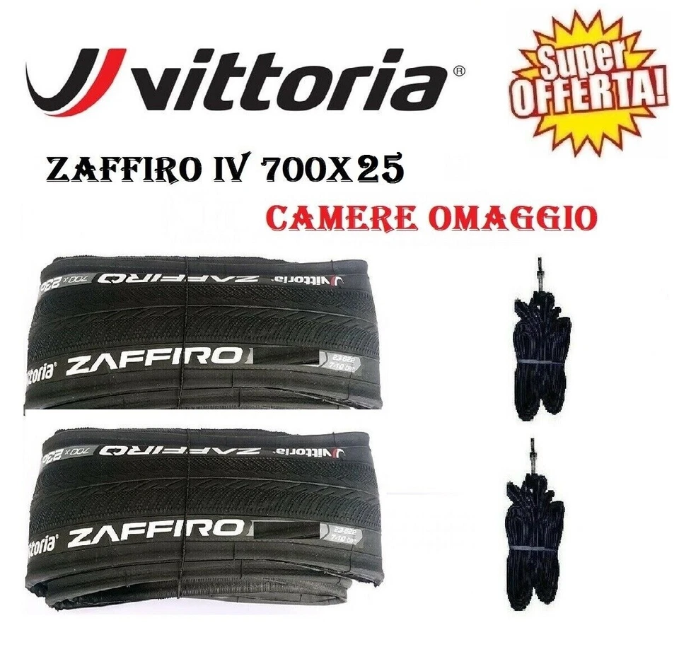 2 Copertoncini 700X25 VITTORIA ZAFFIRO IV Bici Corsa Strada Copertone