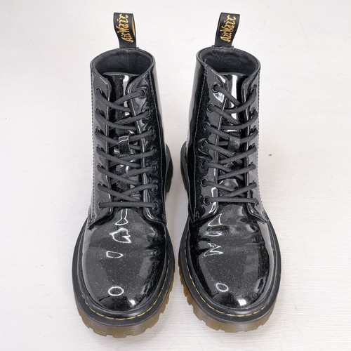 black glitter lace up boots