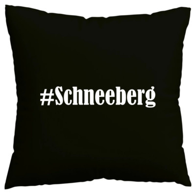 Kissenbezug #Schneeberg I love Schneeberg Schwarz 135257