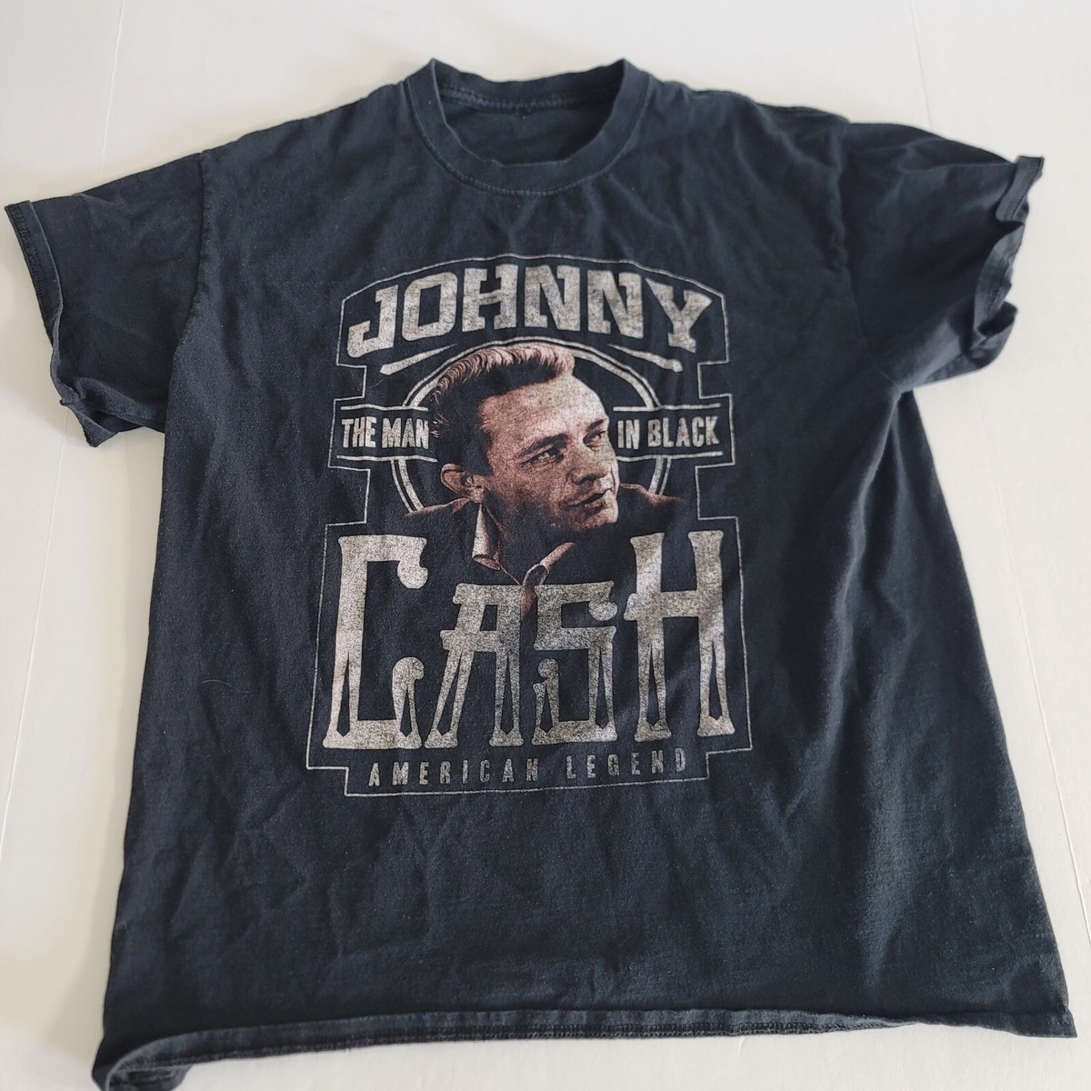 Johny Cash sz L Black Modern Graphic Short Sleeve T-Shirt | eBay