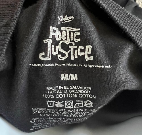 TUPAC SHAKUR ~ POETIC JUSTICE LONG-SLEEVE T-SHIRT BLACK SZ MEDIUM Janet Jackson - Picture 5 of 5