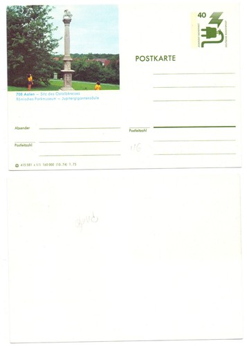 100565 - Ganzsache P 116 -Bildpostkarte Aalen, Jupitergigantensäule -ungebraucht