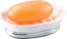 Idesign Soap Dish for Bar Soap – York Collection – White