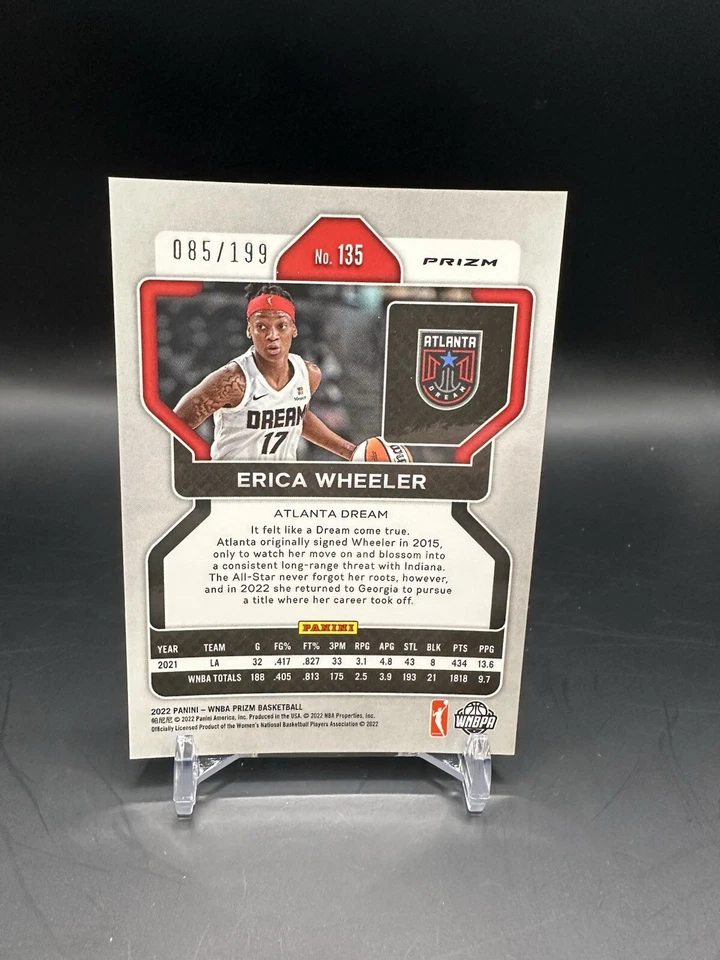 2022 Panini Prizm WNBA #135 Erica Wheeler Red #/199 - Image 2 of 2
