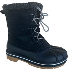 Boys' Kit Winter Lace Up Waterproof Black Boots Size 1 Warm Cat Jack