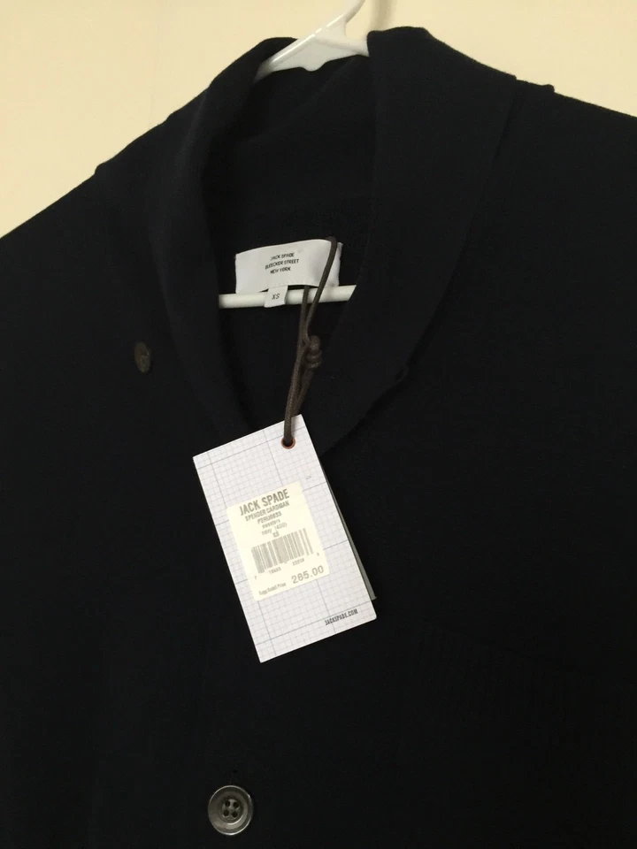 NWT Jack Spade Navy Blue Spender Cardigan Sweater Button Up Sz XS $265 - Image 3 of 4