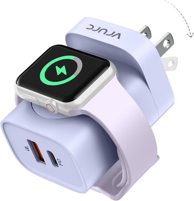 VRURC for Apple Watch Charger, Portable Wireless Magnetic for iWatch, PD 20W 3-i