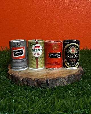 4pcs Miniature Carling Black Label & Red Cap Mini Beer Can Salt & Pepper Shakers