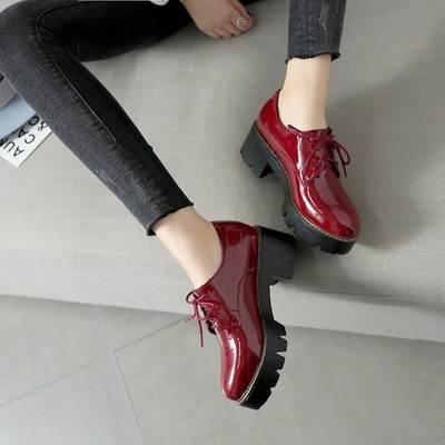chunky heel oxfords