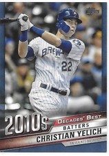 2020 Topps Update Baseball Decades' Best Blue Christian Yelich Brewers