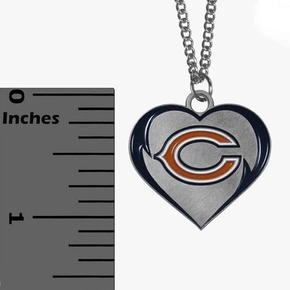 Collar colgante corazón Chicago Bears para mujer Foto 3 de 3