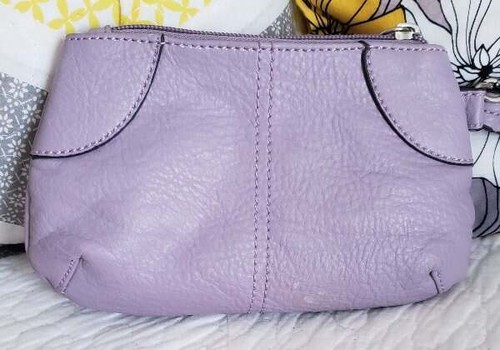 Kathy Van Zeeland Light Purple Pouch Wristlet Wallet Silver Studded - Picture 3 of 4