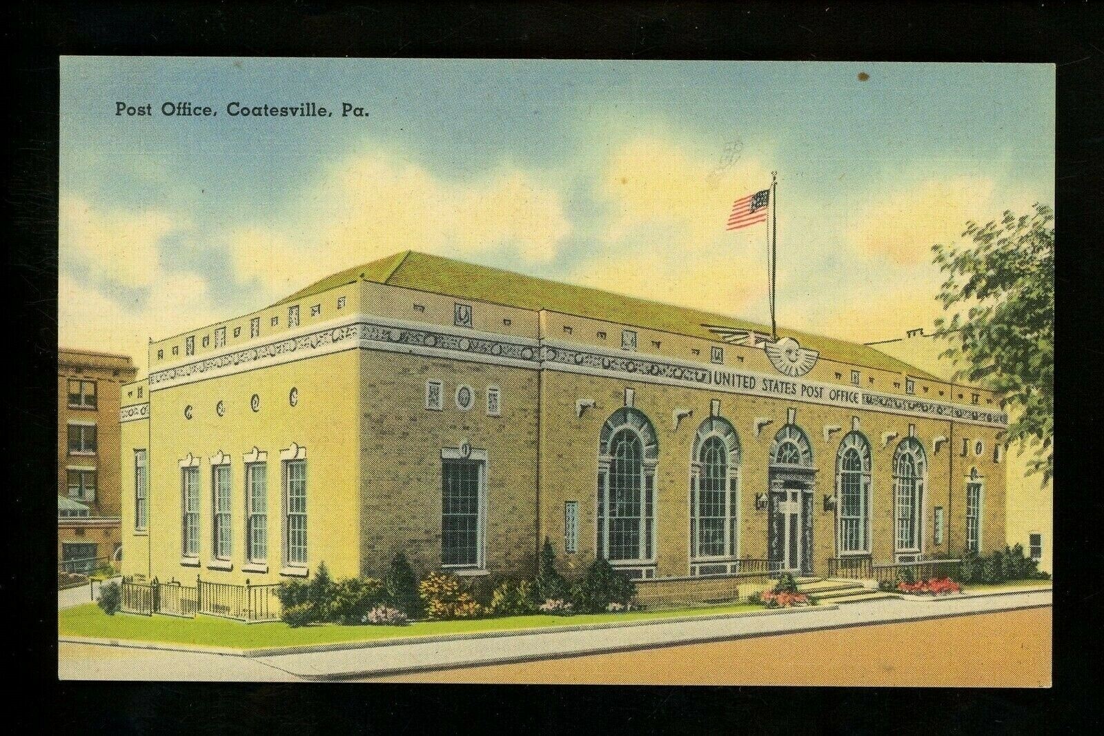 Pennsylvania PA postcard Coatesville, Post Office linen Tichnor eBay
