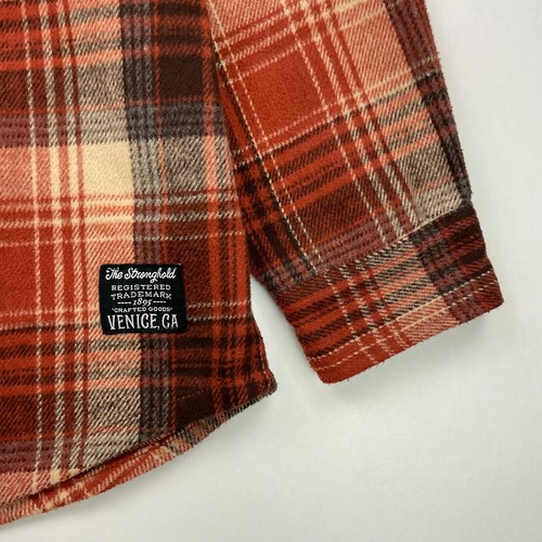 The Stronghold Hemd Herren Large orange braun kariert Overshirt Jacke Flanell - Bild 6 von 13