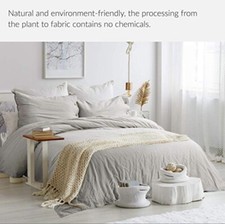 Bedsure Linen Duvet Cover King 55 Cotton 45 Linen Duvet Cover Set - 3 Pieces