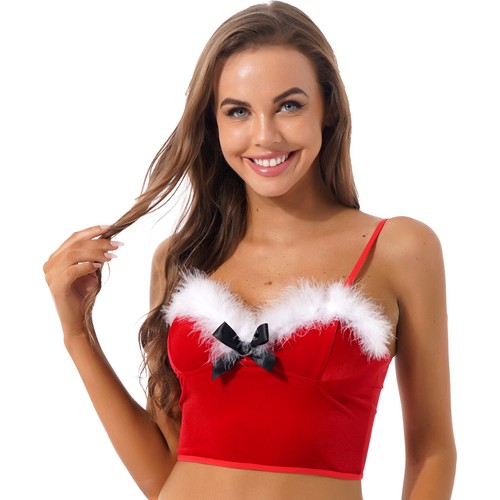 Damen Crop Top mit Minirock 2 Teile Kostüm Ballkostüm Kostüm Kunstfell - Bild 22 von 28