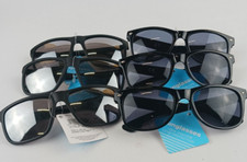 6 PACK FGX SUNGLASSES MIXED LOT 3 BLACK MIRRORED  3 BLACK OVAL 100 UVA/UVB
