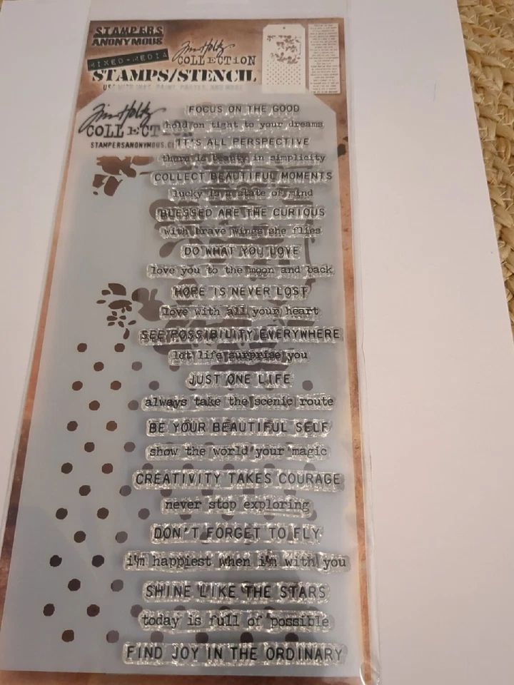 Tim Holtz Estampadores Anónimos Medios Mixtos Dichos Inspiradores Sellos Plantillas Foto 2 de 3