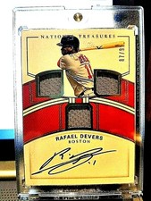 2018 RAFAEL DEVERS #87/99 NATIONAL TREASURE SMATERIAL & SIGNATURES #RTM-RD GEM.