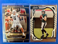 Carson Strong 2022 Select DP Concourse Blue RC & 2022 Absolute RC - Eagles