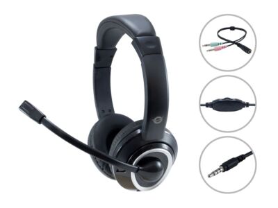 Conceptronic POLONA02BA CONCEPTRONIC Headset Klinke 2m Kabel,Mikro,Fernb.Stereo 
