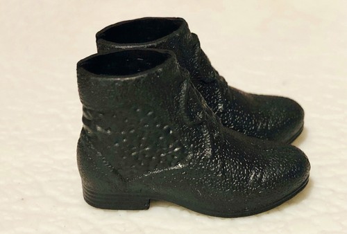 Barbie NEGRO BOTÍN BOTINES BOTAS MUÑECA ZAPATOS Para MTM Hecho Para Moverse PEQUEÑOS Pies Planos - Imagen 10 de 16