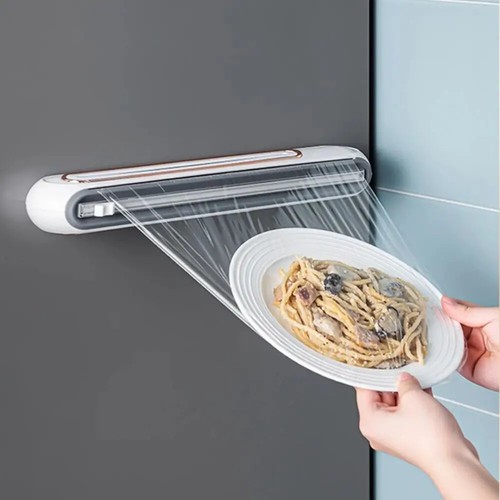 Magnetic Refillable Plastic Wrap Dispenser With Cutter, Tin Aluminum Foil Cutter - Picture 2 of 17