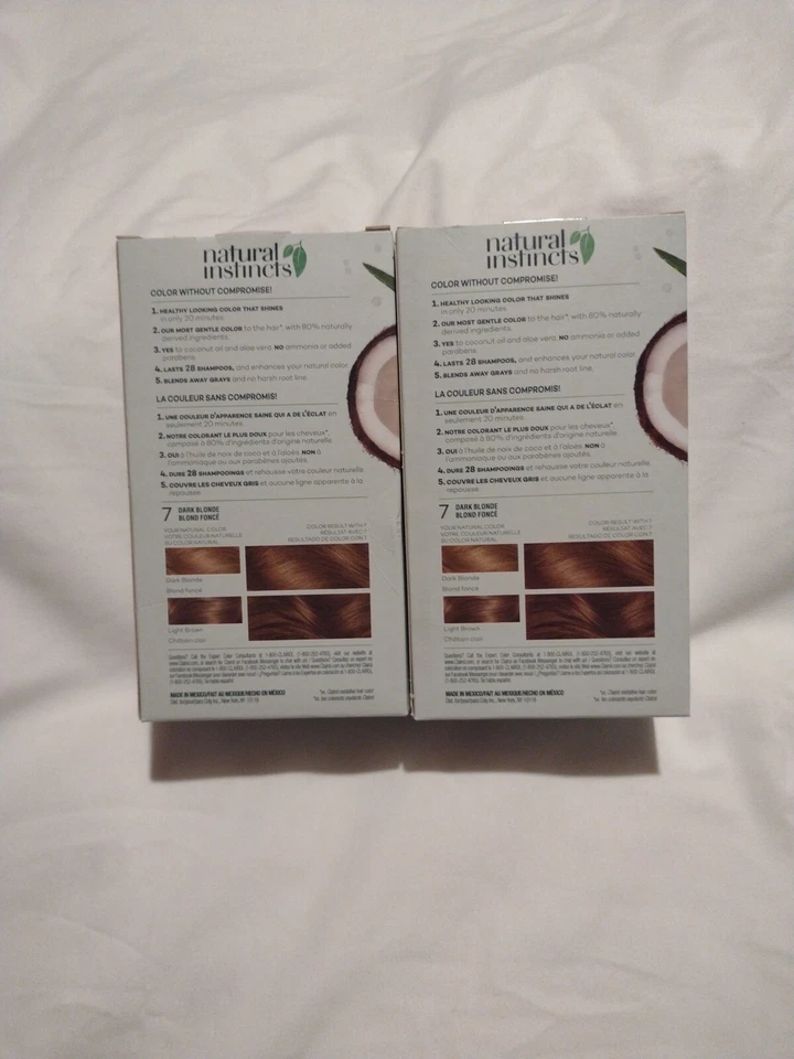 Lote de tintura creme permanente Clairol Natural Instincts 7 loiro escuro (2) - Imagem 2 de 4