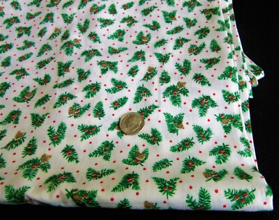 Vintage Sewing Fabric Nice Pinecones and Evergreens 108'' x 45''
