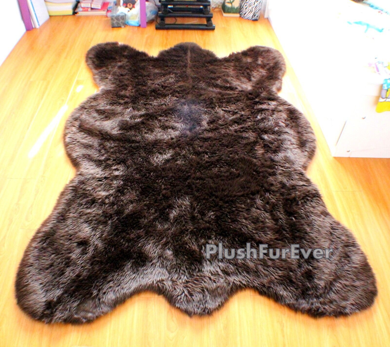 Luxury Shaggy Faux Fur Rug Bearskin Grizzly Bear Black Bear Polar Bear Plush Rug Tanie duże okazje