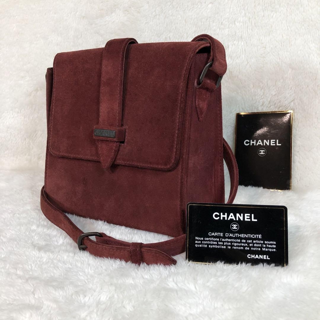 Chanel Suede Bordeaux 2-Way Shoulder Handbag Used From Japan