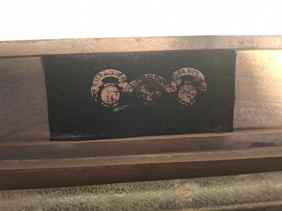 Longue-vue de marine XIXe en cuir et laiton et boite en boîs A Bardou Paris  - Photo 2/4