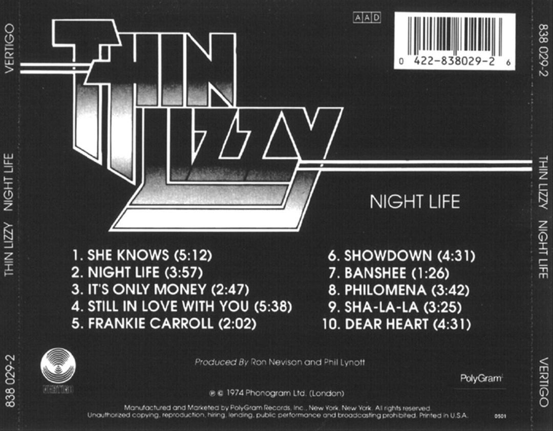 Thin Lizzy Nightlife New Cd