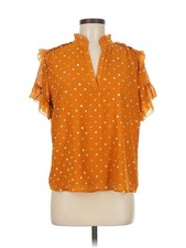 Point Sur Women Orange Short Sleeve Blouse M