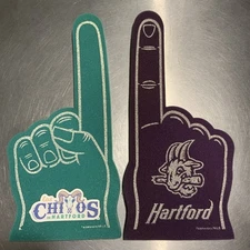 Hartford Yardgoats & Los Chivos De Hartford Foam Finger Lot Teal Purple 
