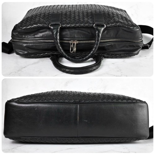 BOTTEGA VENETA Businesstasche Intrecciato Leder schwarz echt aus Japan - Bild 14 von 24