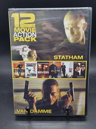 12 Film Action Pack (2 DVD Set) New Sealed Cage Lundgren Van Dame Stallone Evans