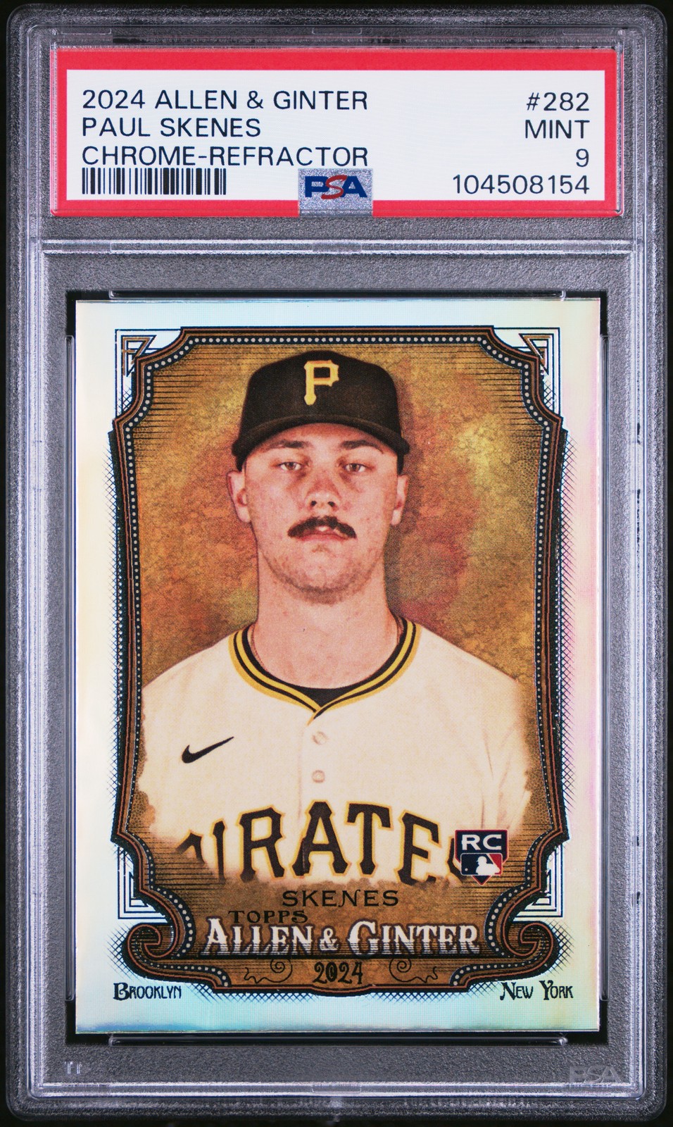 2024 ALLEN & GINTER CHROME-REFRACTOR #282 PAUL SKENES PSA 9