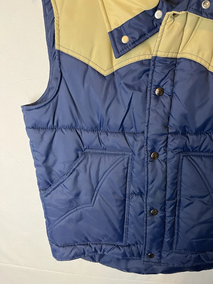 Vintage Sears Western Outdoor Wear Kelso 70s Show Puffer Vest Blue Medium EUC - Image 3 of 4
