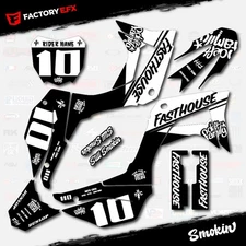 Black & White Smokin Racing Graphics kit fits Honda CRF110 2019-2025 Decal 19-25