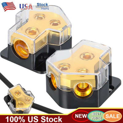 Car Audio Splitter Amp Power 0/2/4 Gauge In 4/6/8 Gauge Out Distribution Block