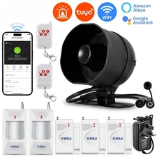 120db Siren Alarm System WiFi Smart Speaker Alarm Kit with Motion Door Sensor