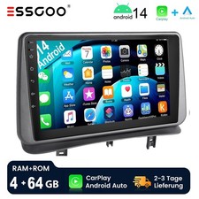 Autoradio 9" Android 14 Carplay GPS Navi RDS FM SWC per Renault Clio 3 2005-2014