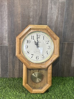 Daniel Dakota Regulator Wall Clock Quartz Westminster Chime Oak