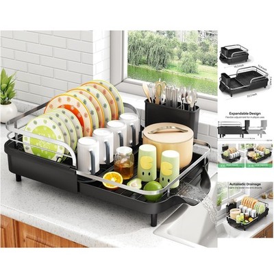 Versatile Dish Drying Rack for Kitchen Counter - Expandable & Anti-Rust Design
