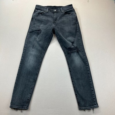 LEVIS 512 Slim Taper Premium BIG E Jeans Mens W30 L30 Washed Black Denim Stretch