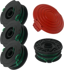 4PC GH1000 DF080 Replacement Spool +1PC Cap DF-080 String Trimmer Line for Black